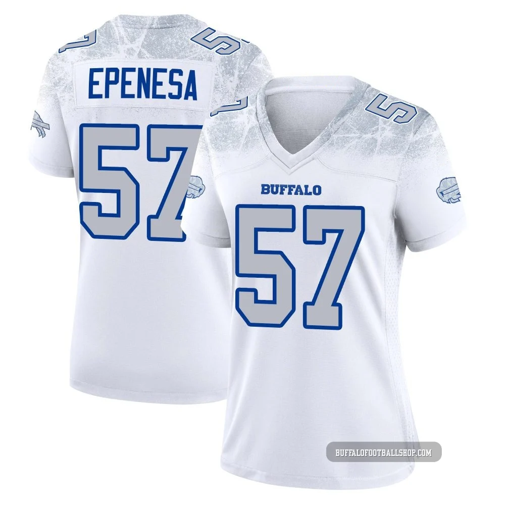 AJ Epenesa ＃57 Buffalo Bills Game White Women's 2025 Rivalries Collection Jersey