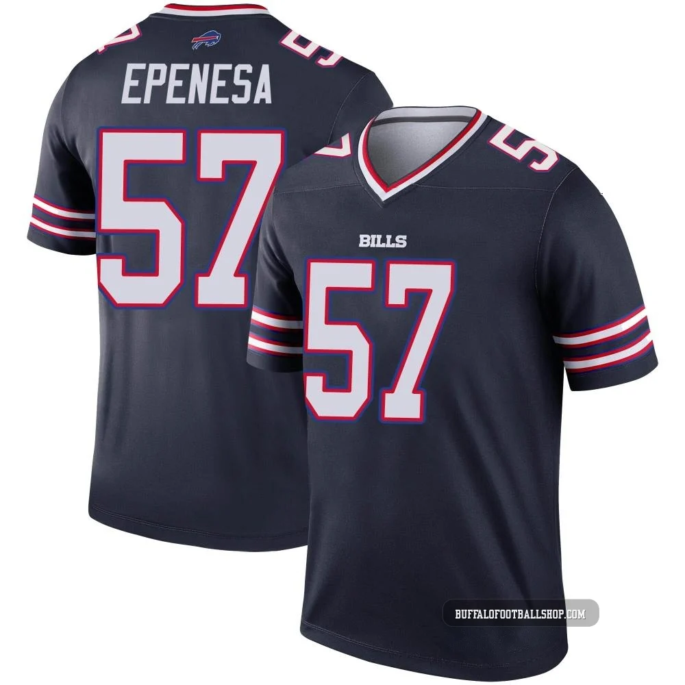 AJ Epenesa ＃57 Buffalo Bills Legend Navy Youth Inverted Jersey