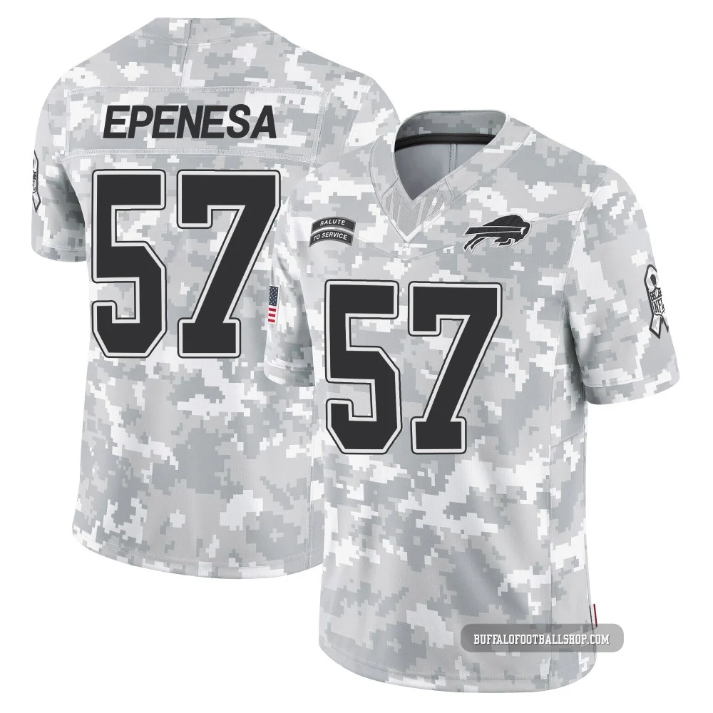 AJ Epenesa ＃57 Buffalo Bills Limited Arctic Camo Men's 2024 Salute to Service Jersey