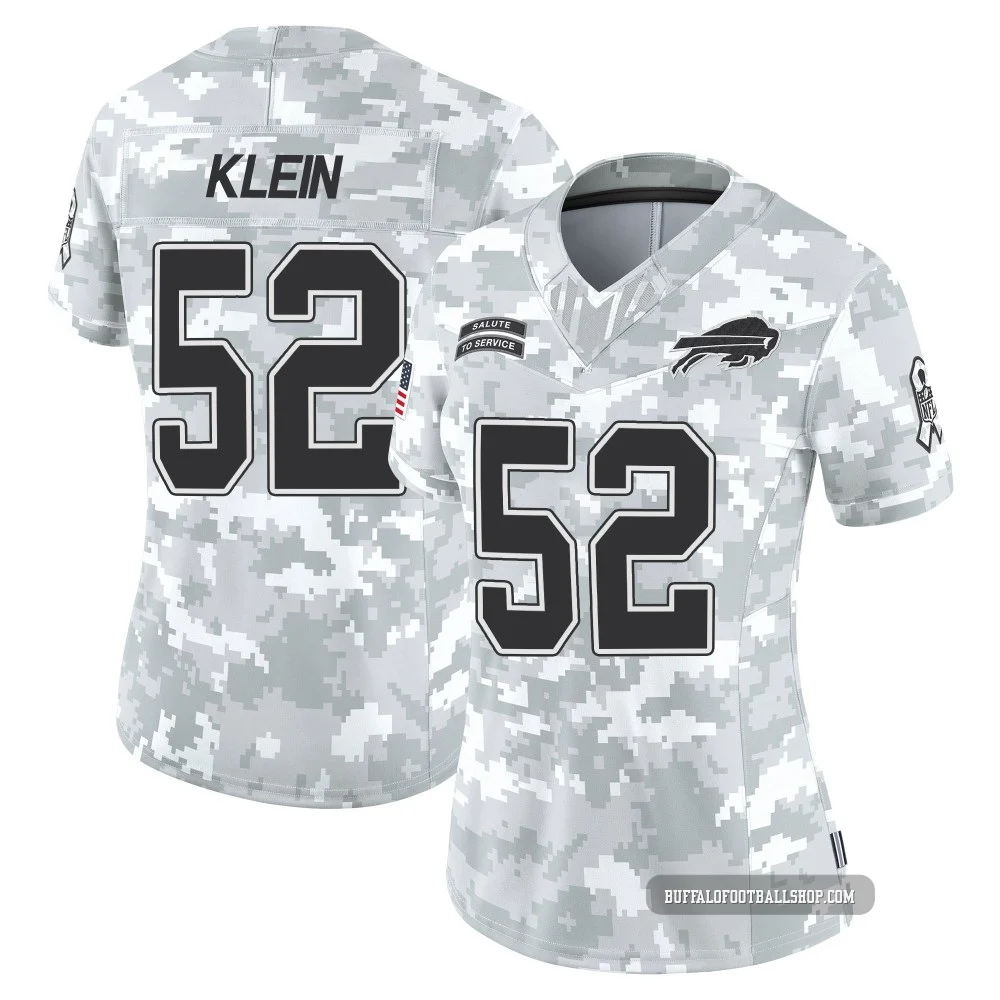 A.J. Klein ＃52 Buffalo Bills Limited Arctic Camo Women's 2024 Salute to Service Jersey