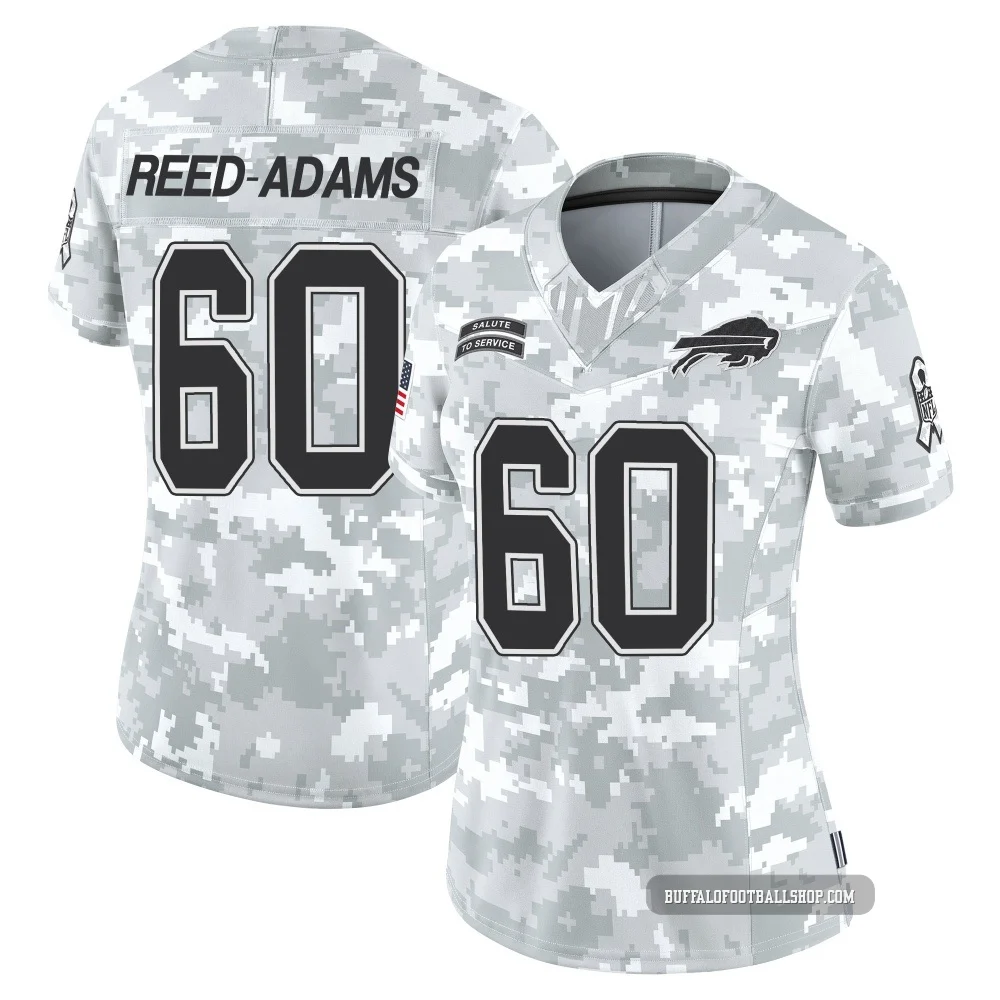 Ar'maj Reed-Adams ＃60 Buffalo Bills Limited Arctic Camo Women's 2024 Salute to Service Jersey