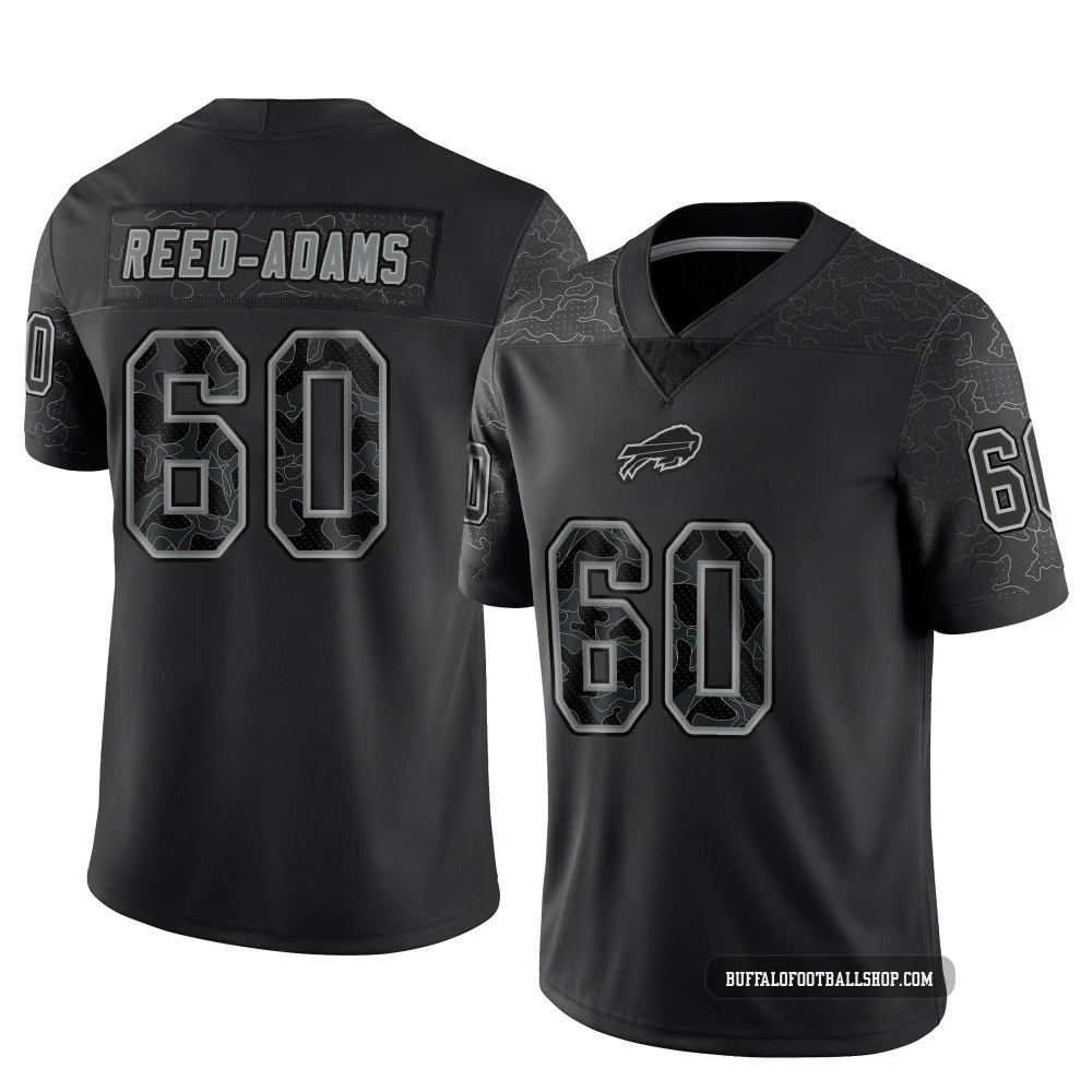 Ar'maj Reed-Adams ＃60 Buffalo Bills Limited Black Men's Reflective Jersey