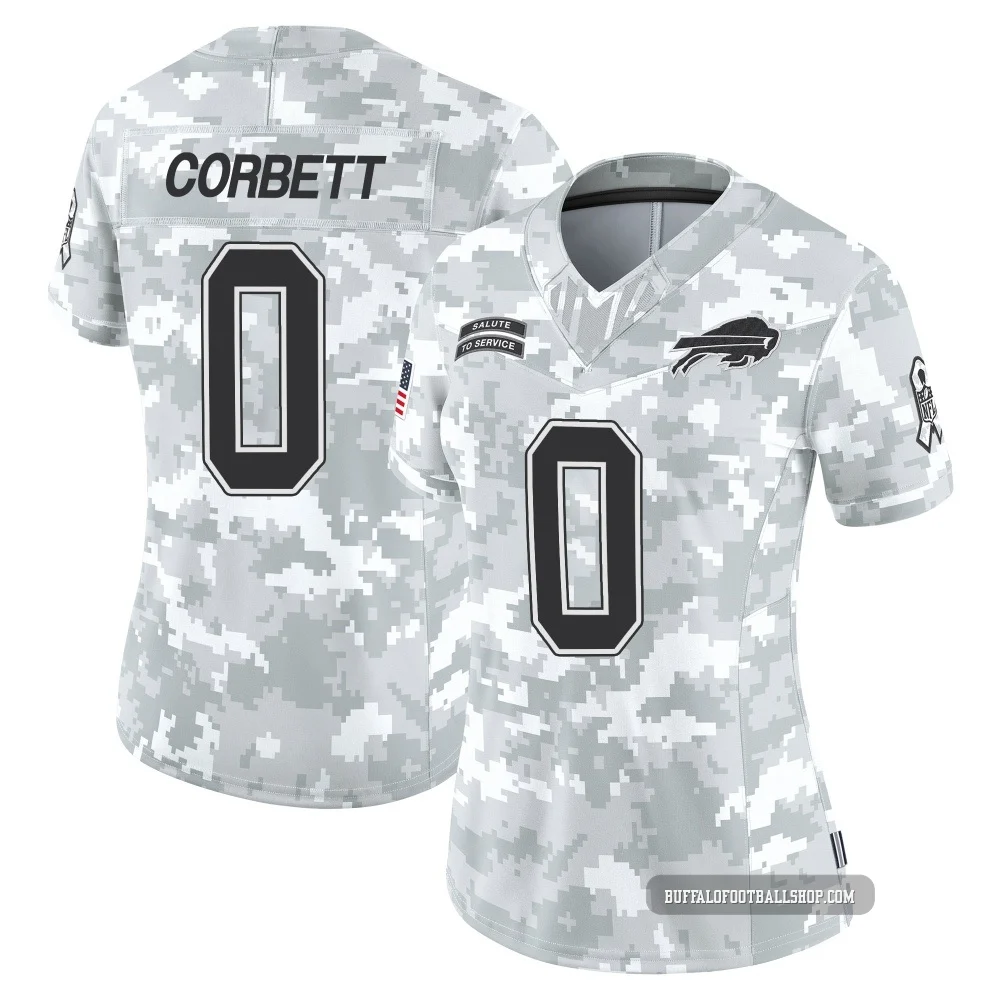 Austin Corbett ＃0 Buffalo Bills Limited Arctic Camo Women's 2024 Salute to Service Jersey