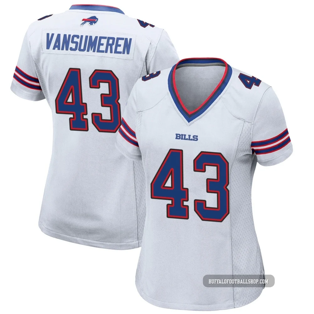 Ben VanSumeren ＃43 Buffalo Bills Game White Women's Jersey