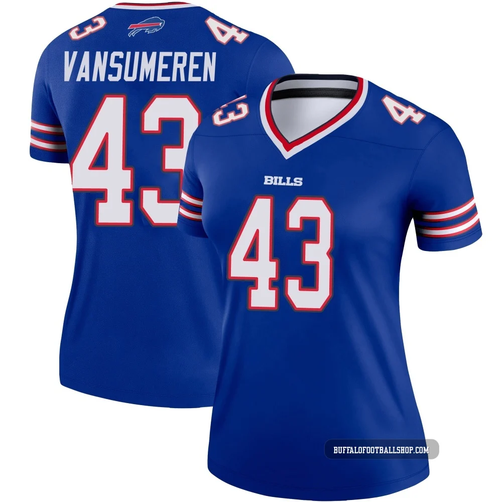 Ben VanSumeren ＃43 Buffalo Bills Legend Royal Women's Jersey