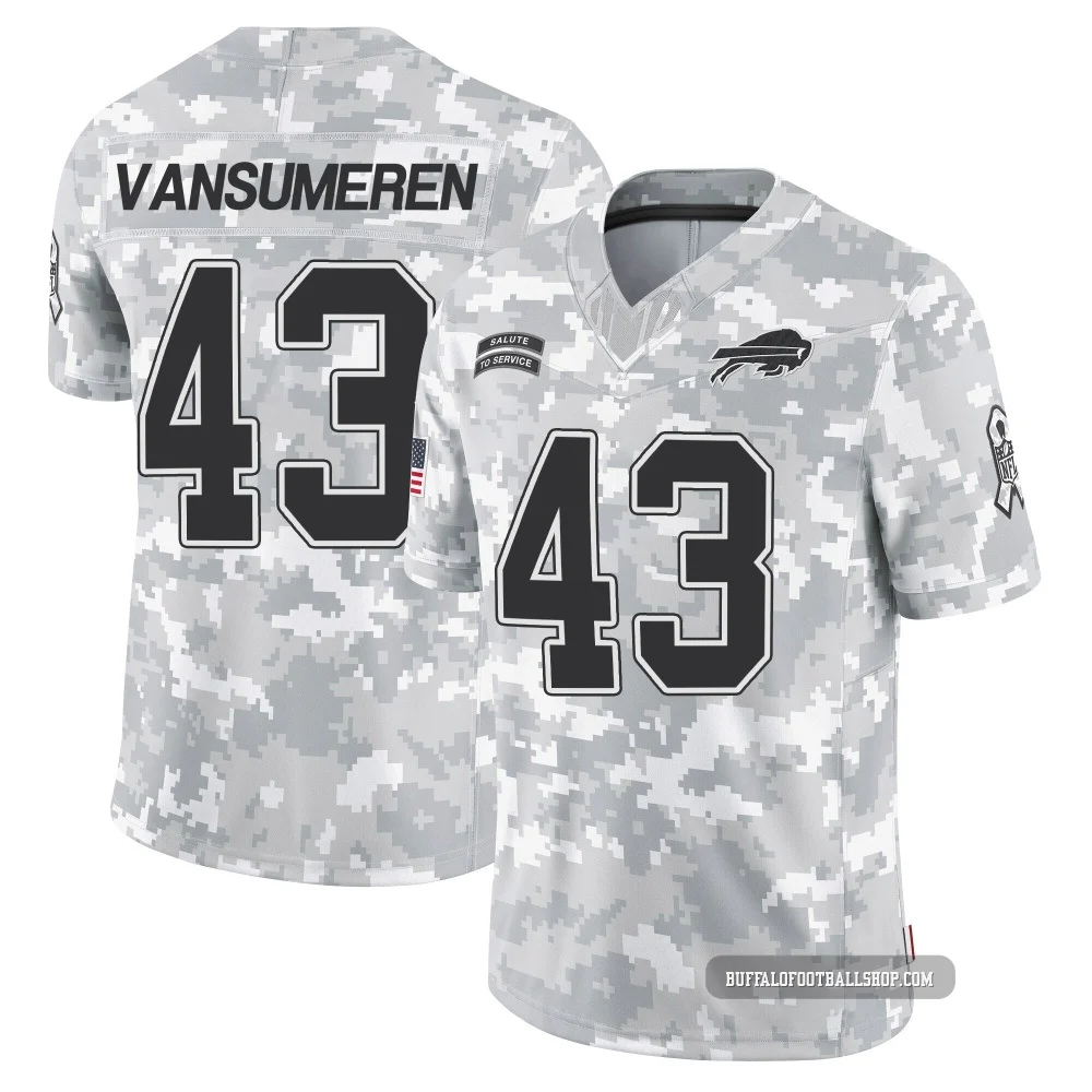 Ben VanSumeren ＃43 Buffalo Bills Limited Arctic Camo Youth 2024 Salute to Service Jersey