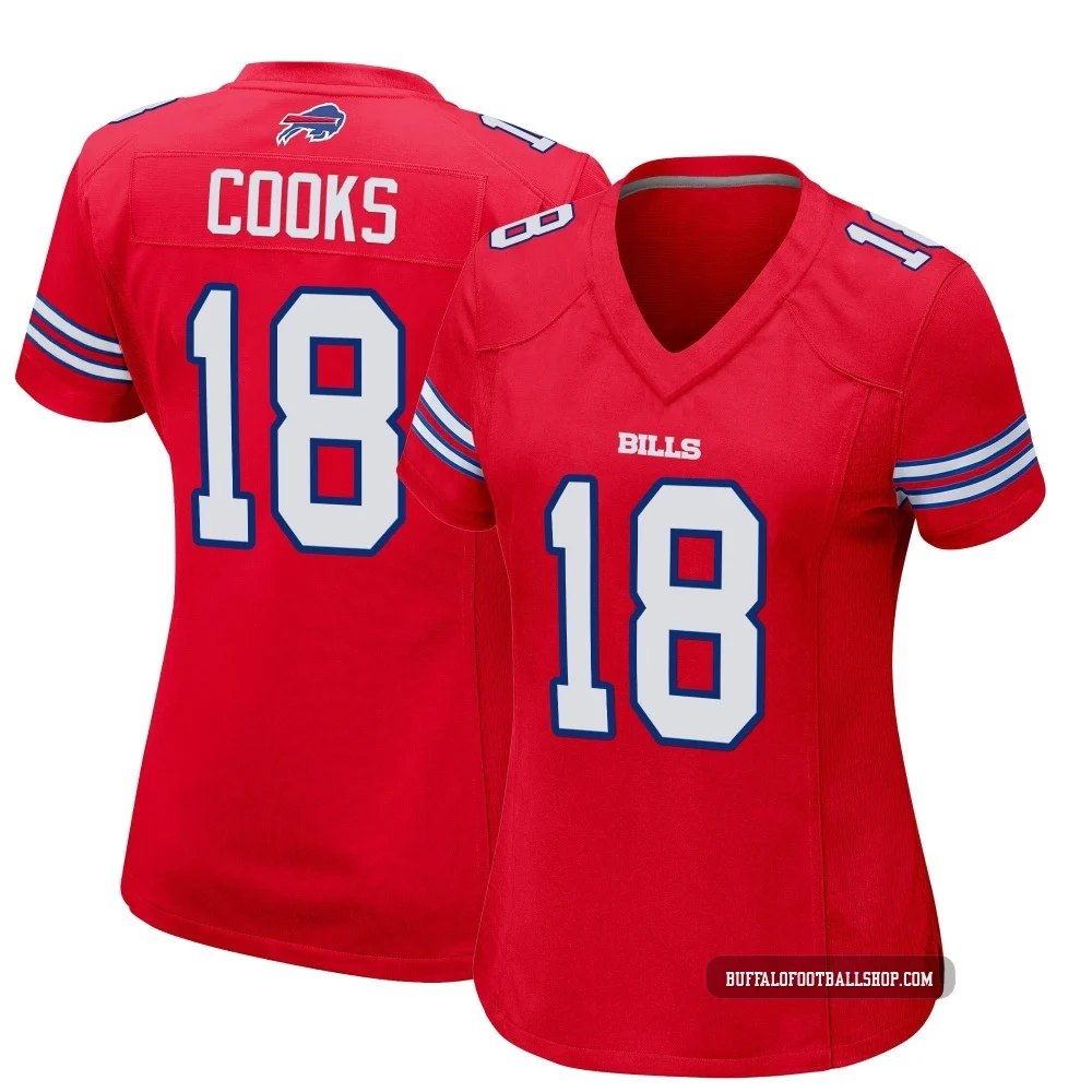 Brandin Cooks ＃18 Buffalo Bills Game Red Women's Alternate Jersey
