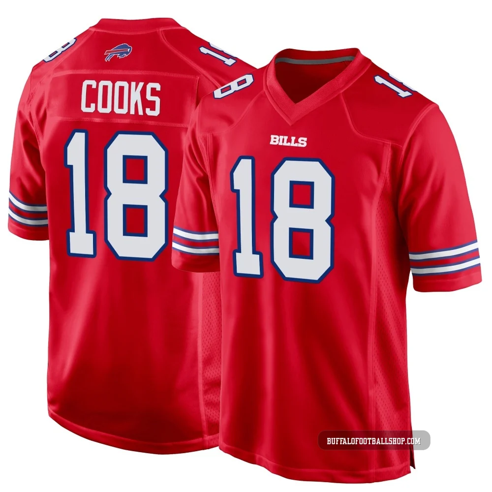 Brandin Cooks ＃18 Buffalo Bills Game Red Youth Alternate Jersey