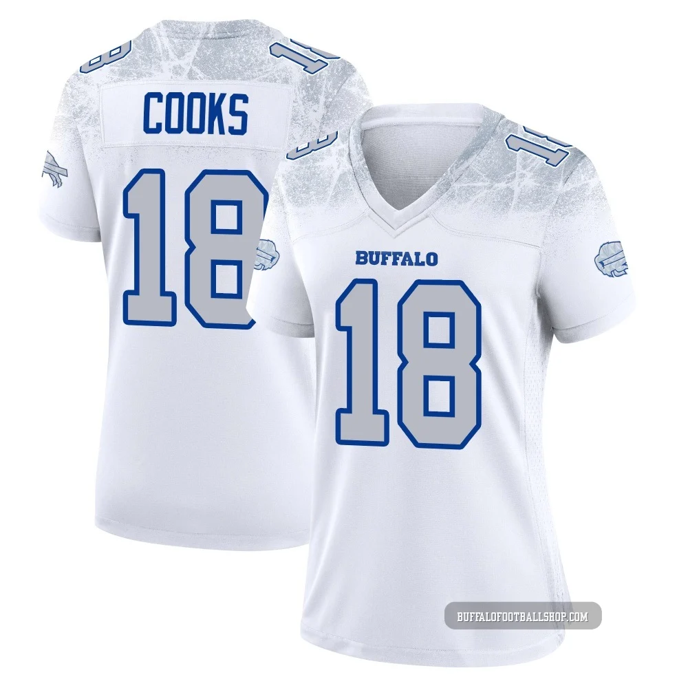 Brandin Cooks ＃18 Buffalo Bills Game White Women's 2025 Rivalries Collection Jersey