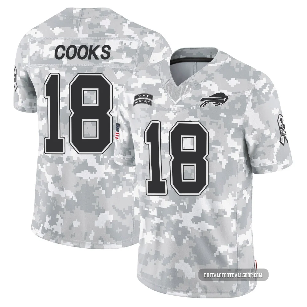 Brandin Cooks ＃18 Buffalo Bills Limited Arctic Camo Youth 2024 Salute to Service Jersey