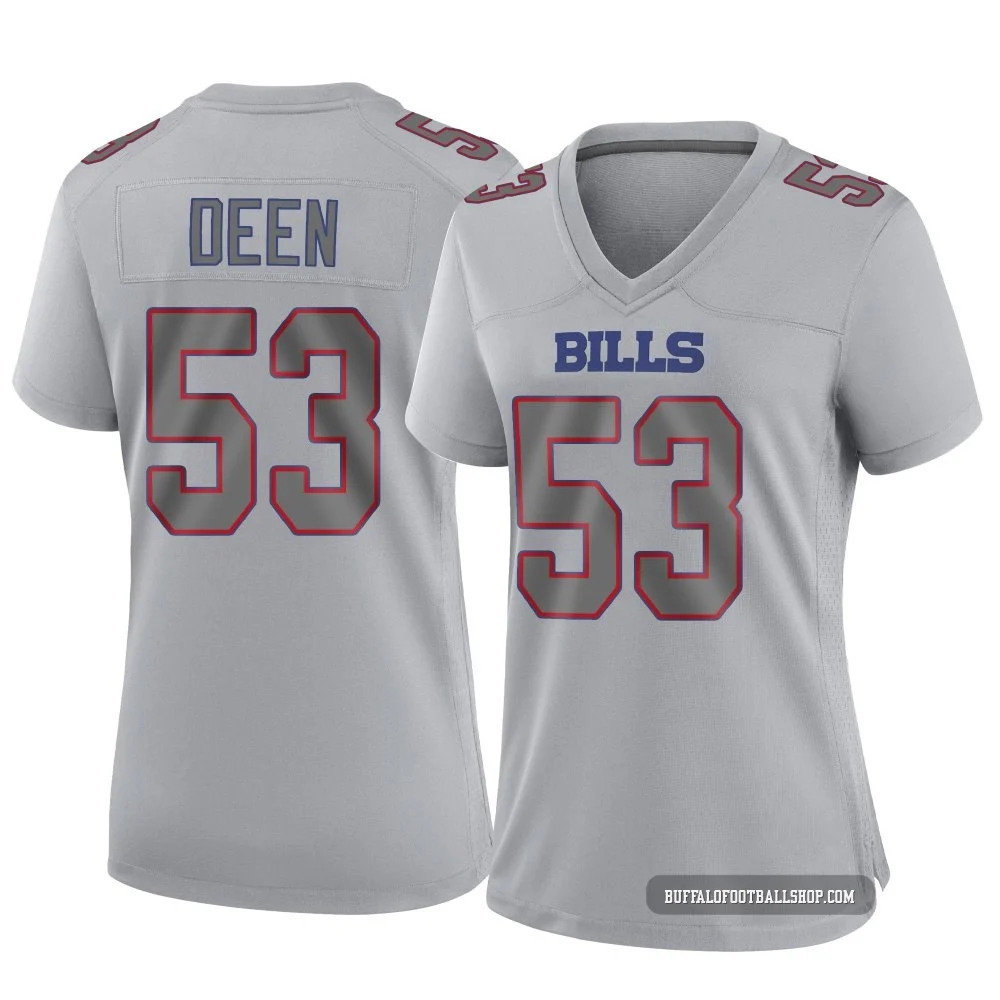 Branson Deen ＃53 Buffalo Bills Game Gray Women's Atmosphere Fashion Jersey