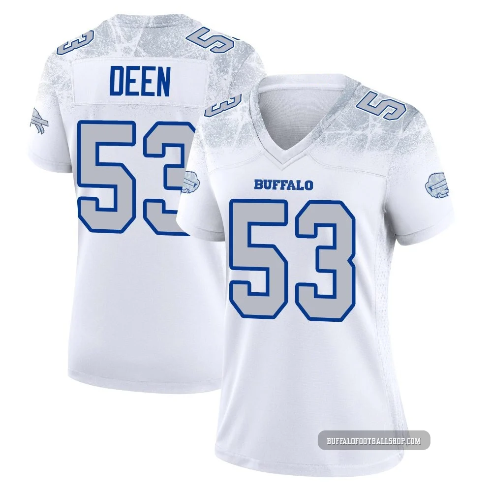Branson Deen ＃53 Buffalo Bills Game White Women's 2025 Rivalries Collection Jersey