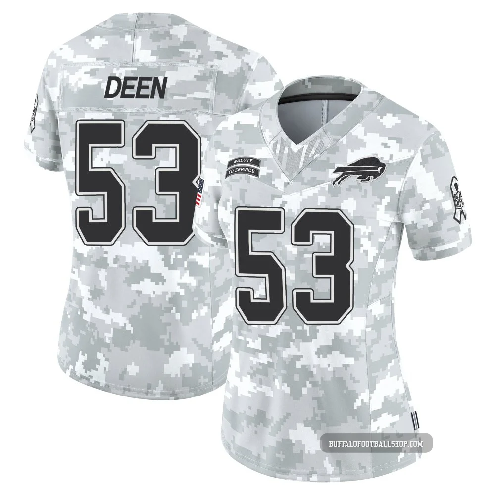 Branson Deen ＃53 Buffalo Bills Limited Arctic Camo Women's 2024 Salute to Service Jersey