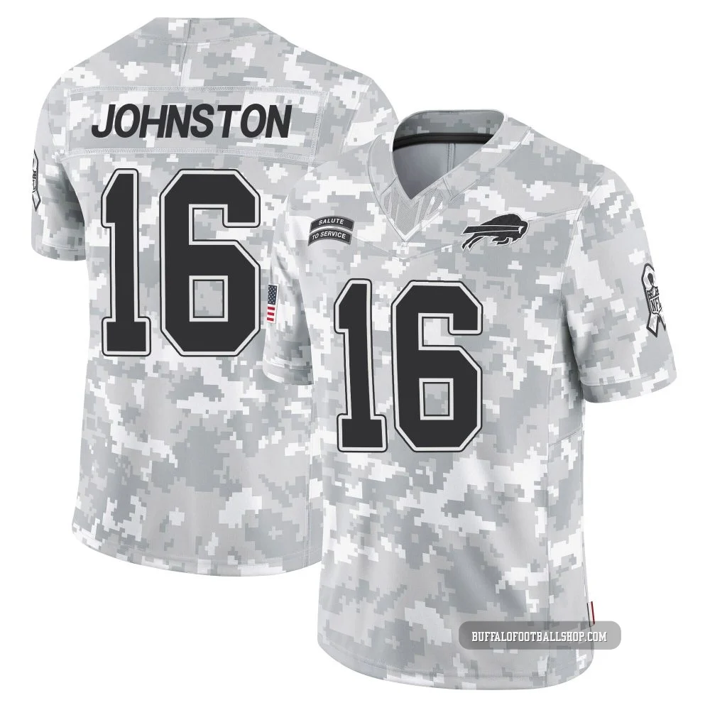 Cameron Johnston ＃16 Buffalo Bills Limited Arctic Camo Men's 2024 Salute to Service Jersey