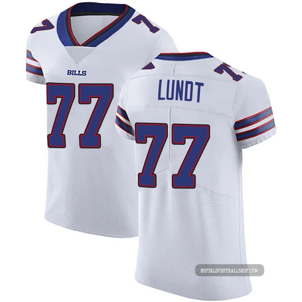 Chase Lundt ＃77 Buffalo Bills Elite White Men's Vapor Untouchable Jersey