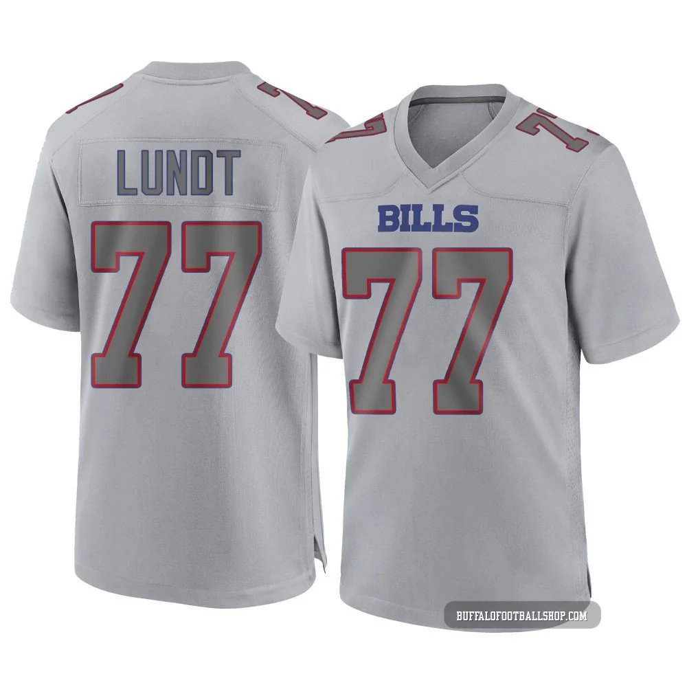 Chase Lundt ＃77 Buffalo Bills Game Gray Men's Atmosphere Fashion Jersey
