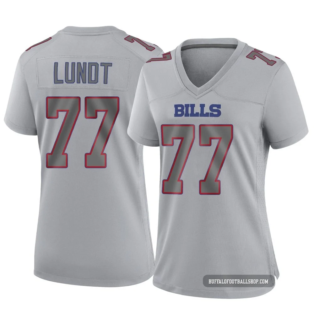Chase Lundt ＃77 Buffalo Bills Game Gray Women's Atmosphere Fashion Jersey