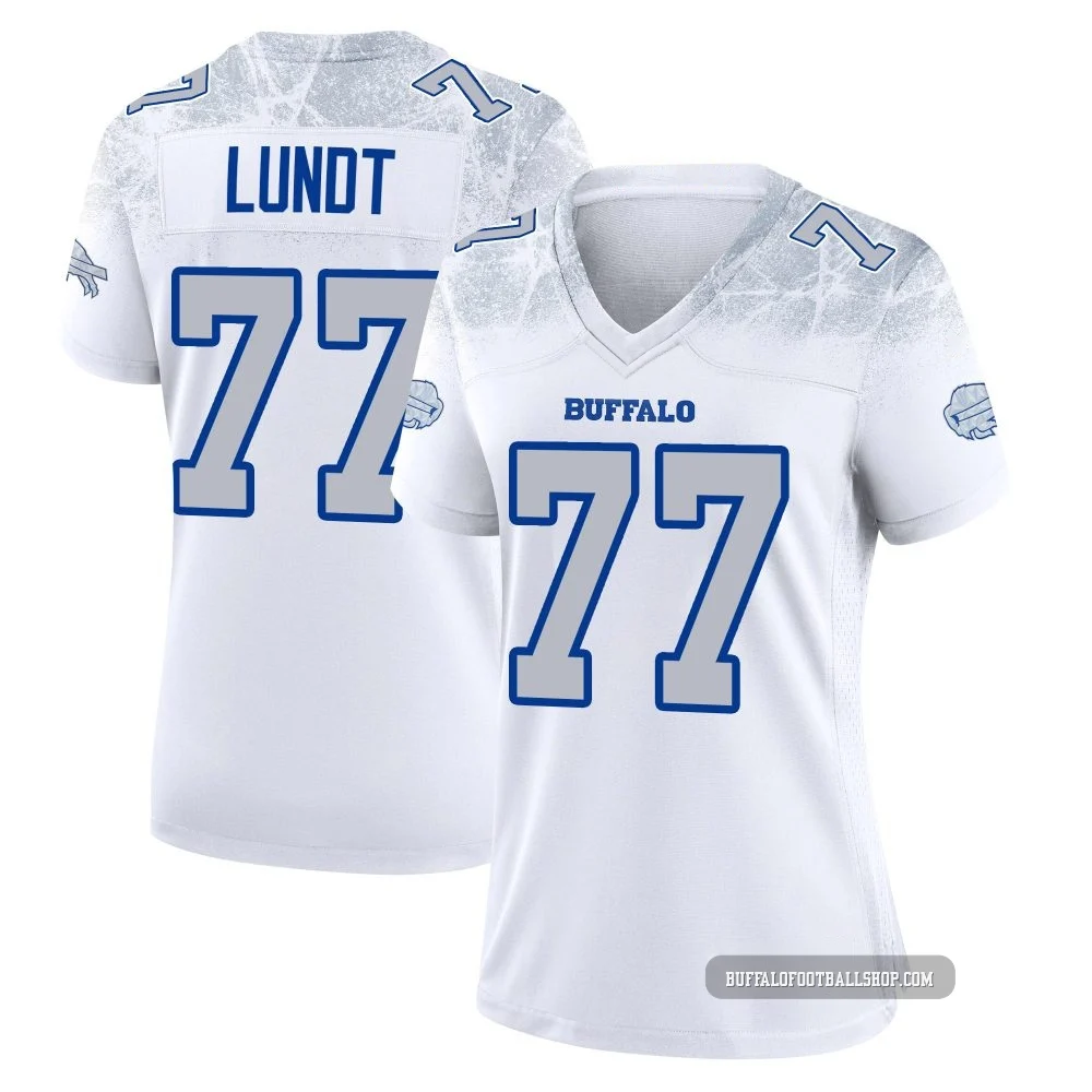 Chase Lundt ＃77 Buffalo Bills Game White Women's 2025 Rivalries Collection Jersey