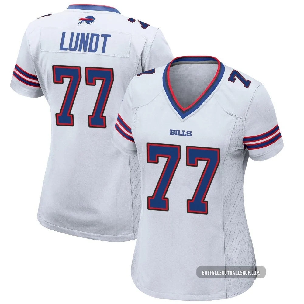 Chase Lundt ＃77 Buffalo Bills Game White Women's Jersey