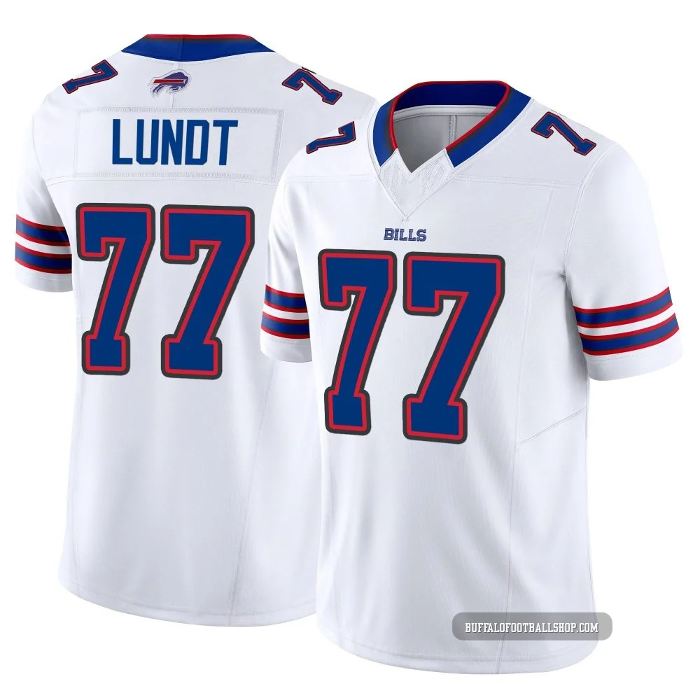 Chase Lundt ＃77 Buffalo Bills Limited White Youth Vapor F.U.S.E. Jersey