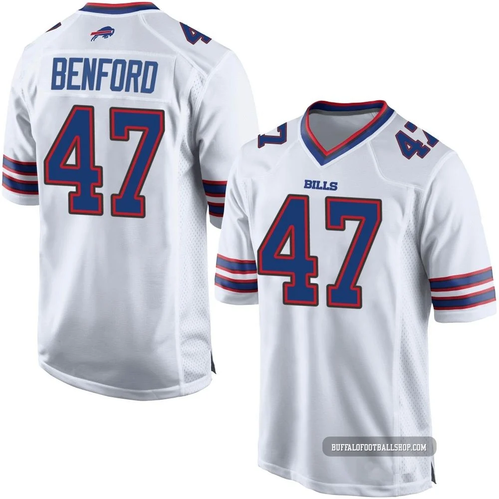 Christian Benford ＃47 Buffalo Bills Game White Men's Jersey