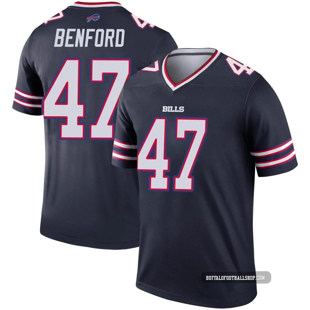 Christian Benford ＃47 Buffalo Bills Legend Navy Youth Inverted Jersey