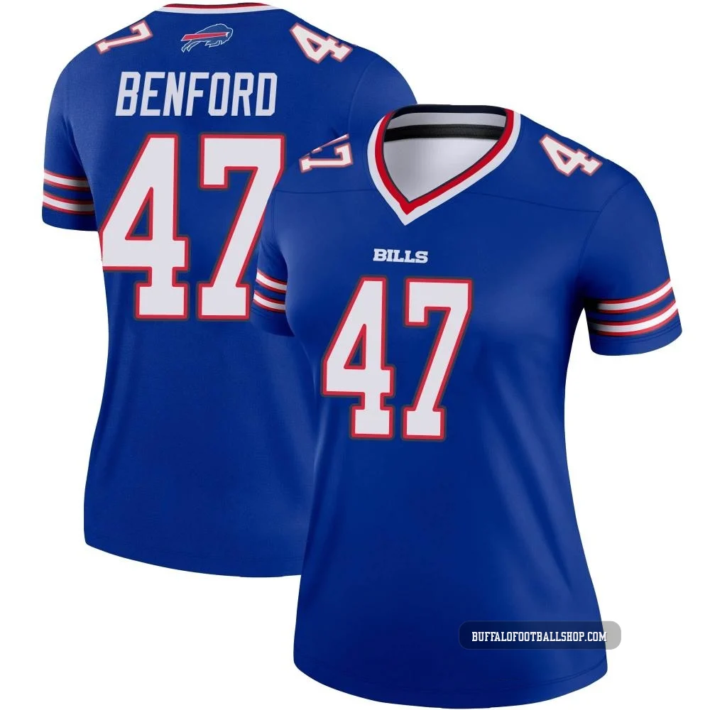 Christian Benford ＃47 Buffalo Bills Legend Royal Women's Jersey