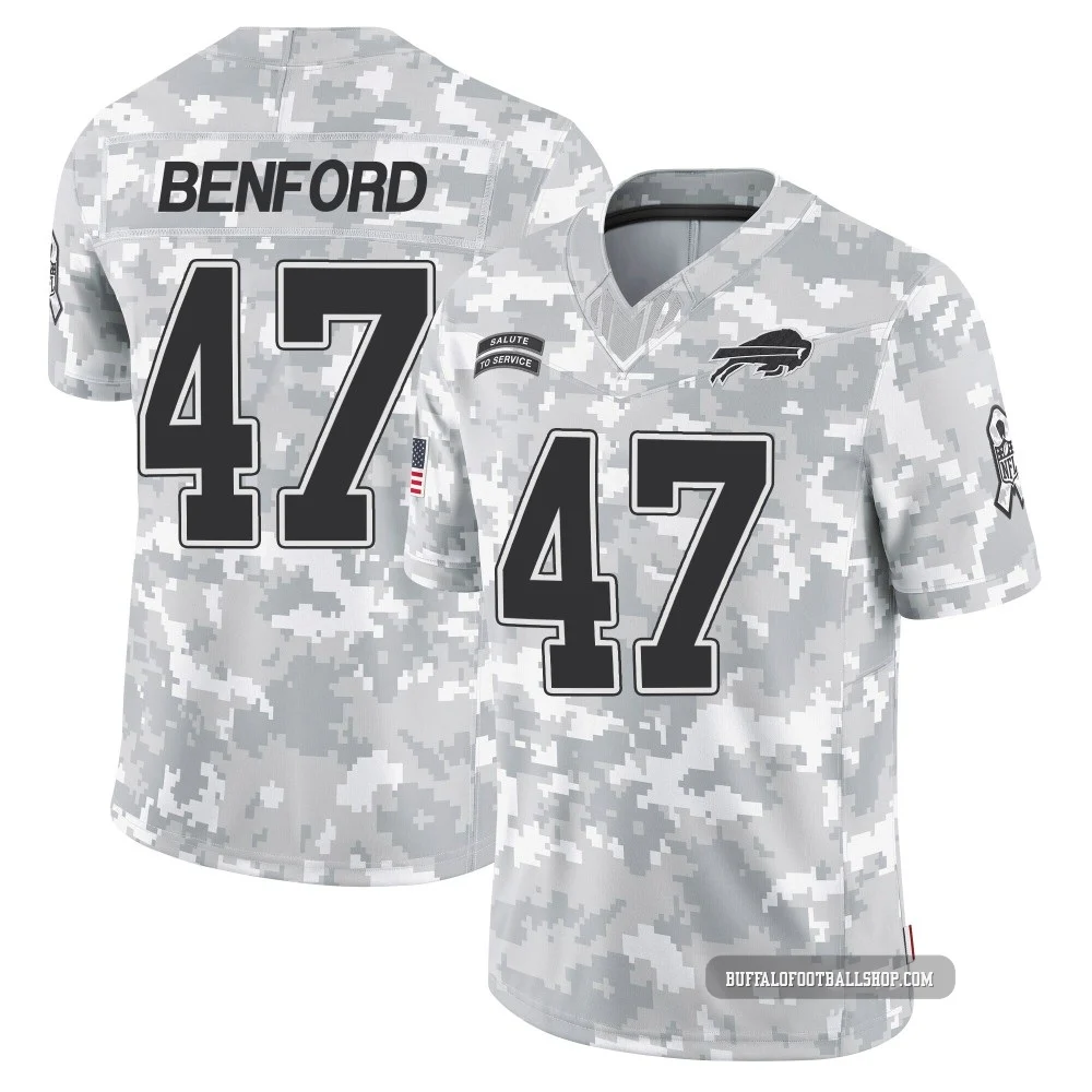 Christian Benford ＃47 Buffalo Bills Limited Arctic Camo Youth 2024 Salute to Service Jersey