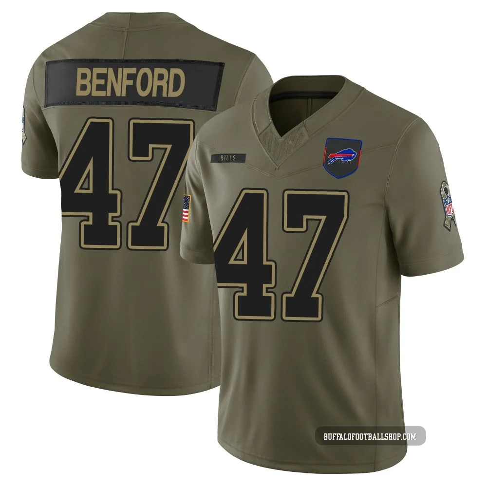 Christian Benford ＃47 Buffalo Bills Limited Olive Men's 2025 Salute to Service Jersey