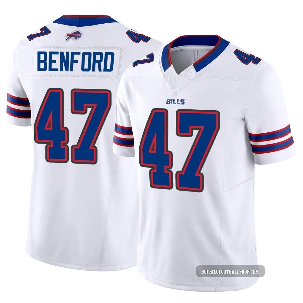 Christian Benford ＃47 Buffalo Bills Limited White Youth Vapor F.U.S.E. Jersey