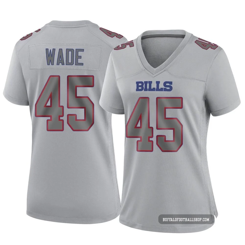 Christian Wade ＃45 Buffalo Bills Game Gray Women's Atmosphere Fashion Jersey