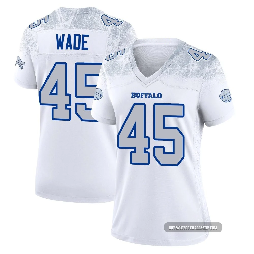 Christian Wade ＃45 Buffalo Bills Game White Women's 2025 Rivalries Collection Jersey
