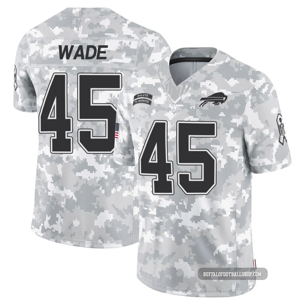 Christian Wade ＃45 Buffalo Bills Limited Arctic Camo Men's 2024 Salute to Service Jersey