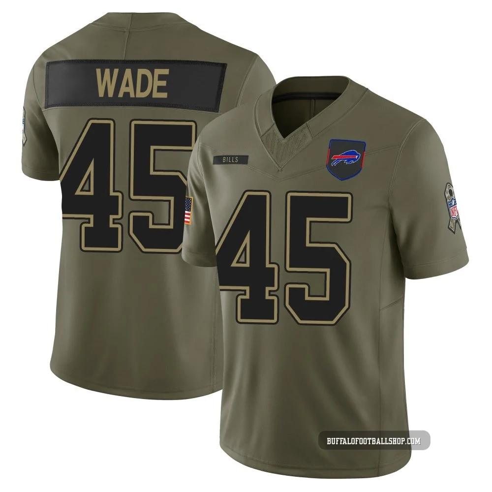 Christian Wade ＃45 Buffalo Bills Limited Olive Men's 2025 Salute to Service Jersey