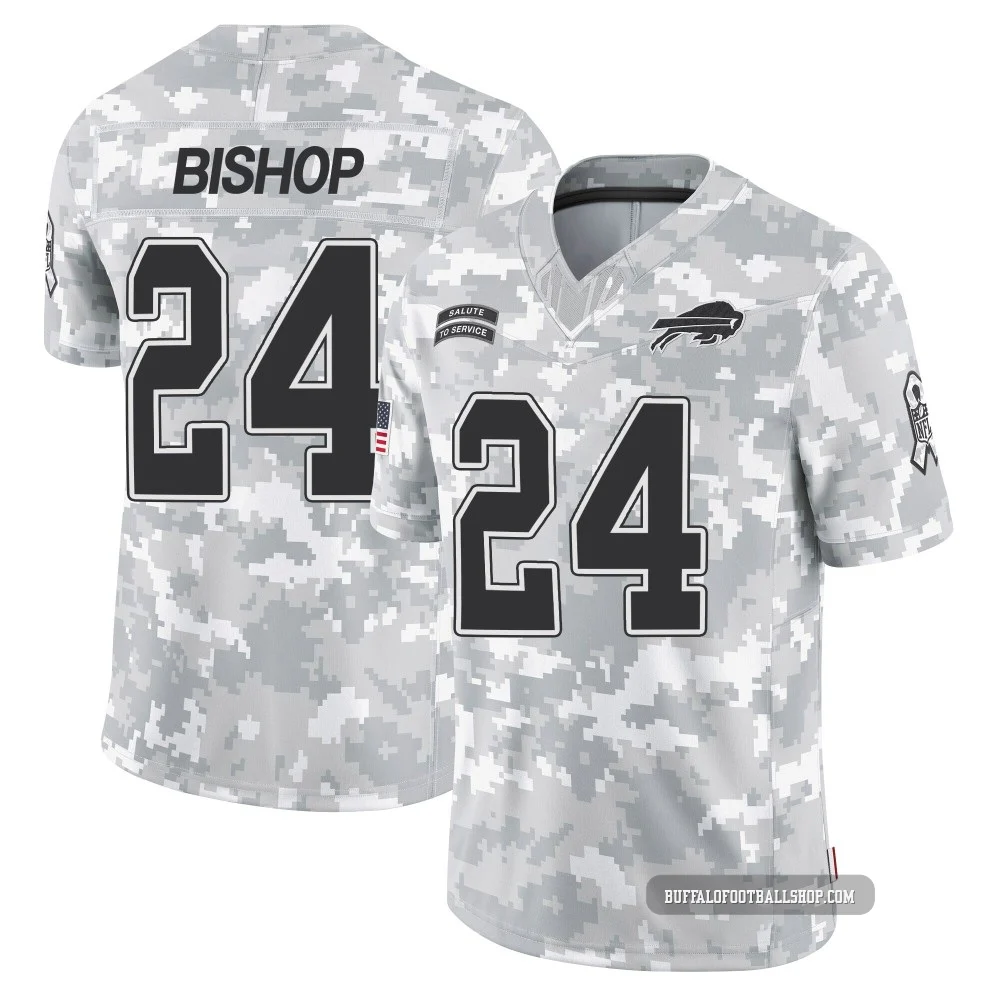 Cole Bishop ＃24 Buffalo Bills Limited Arctic Camo Men's 2024 Salute to Service Jersey