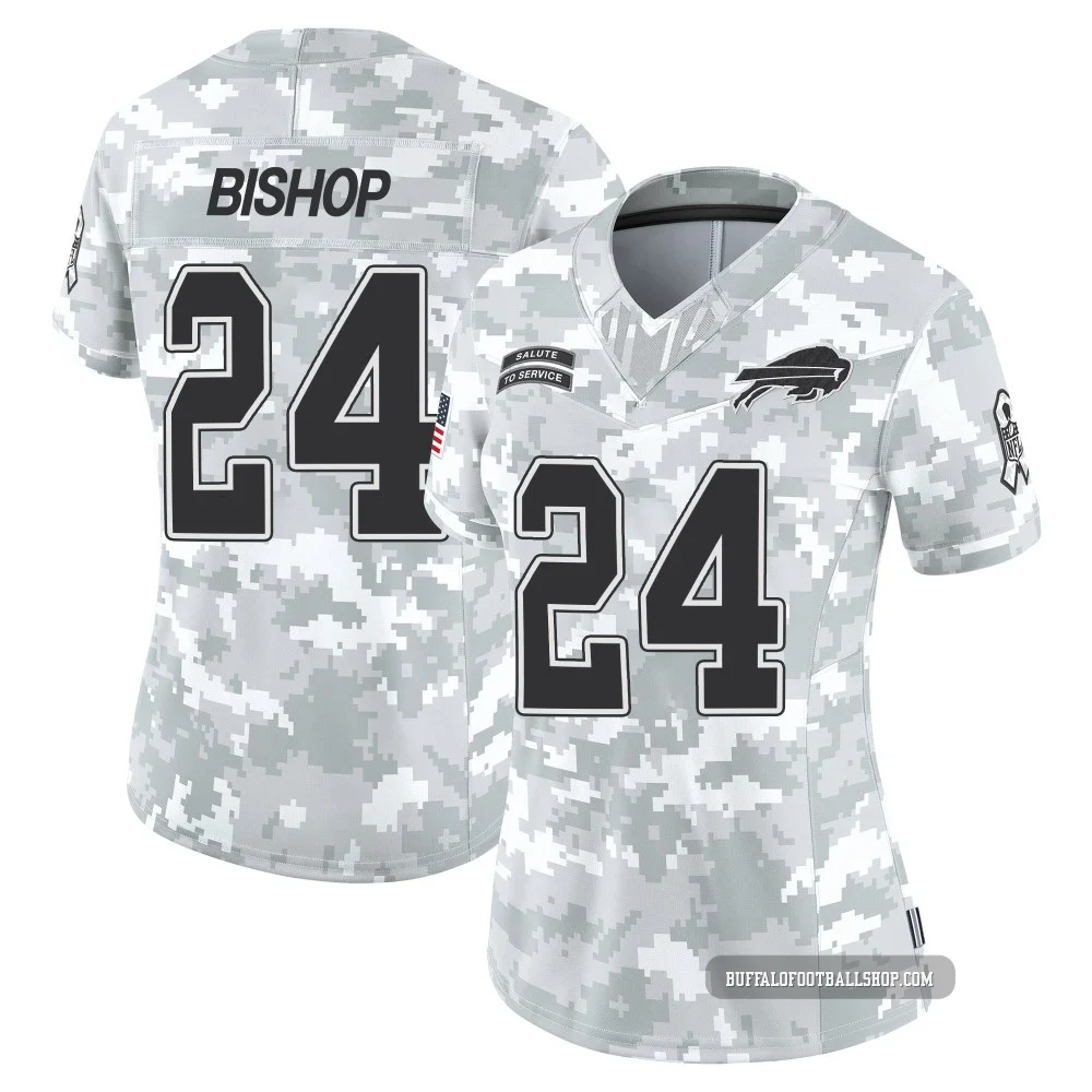 Cole Bishop ＃24 Buffalo Bills Limited Arctic Camo Women's 2024 Salute to Service Jersey