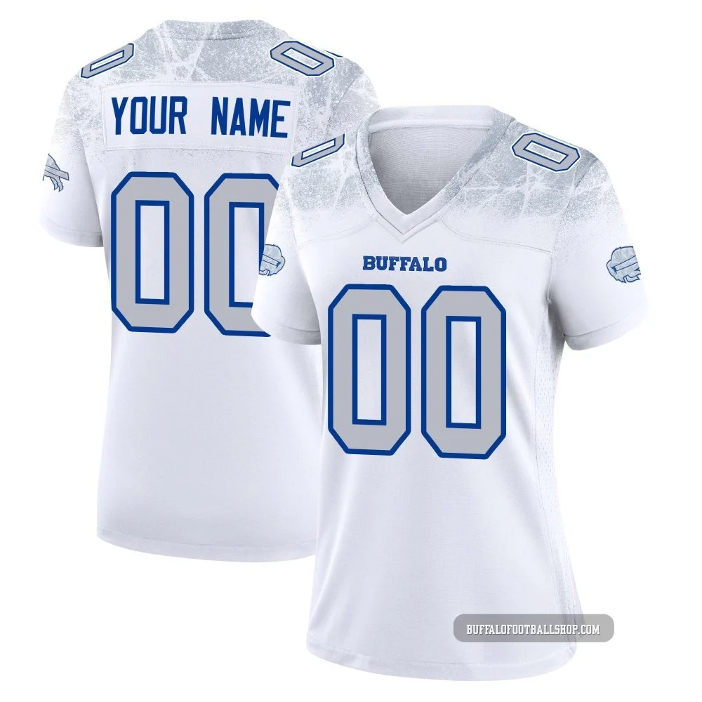 Custom ＃00 Buffalo Bills Game White Women's 2025 Rivalries Collection Jersey