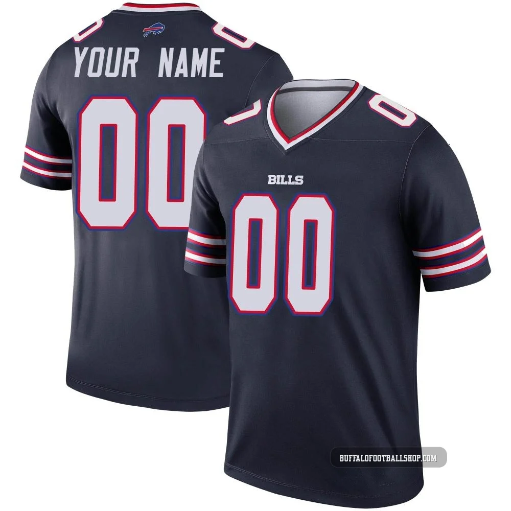 Custom ＃00 Buffalo Bills Legend Navy Men's Inverted Jersey