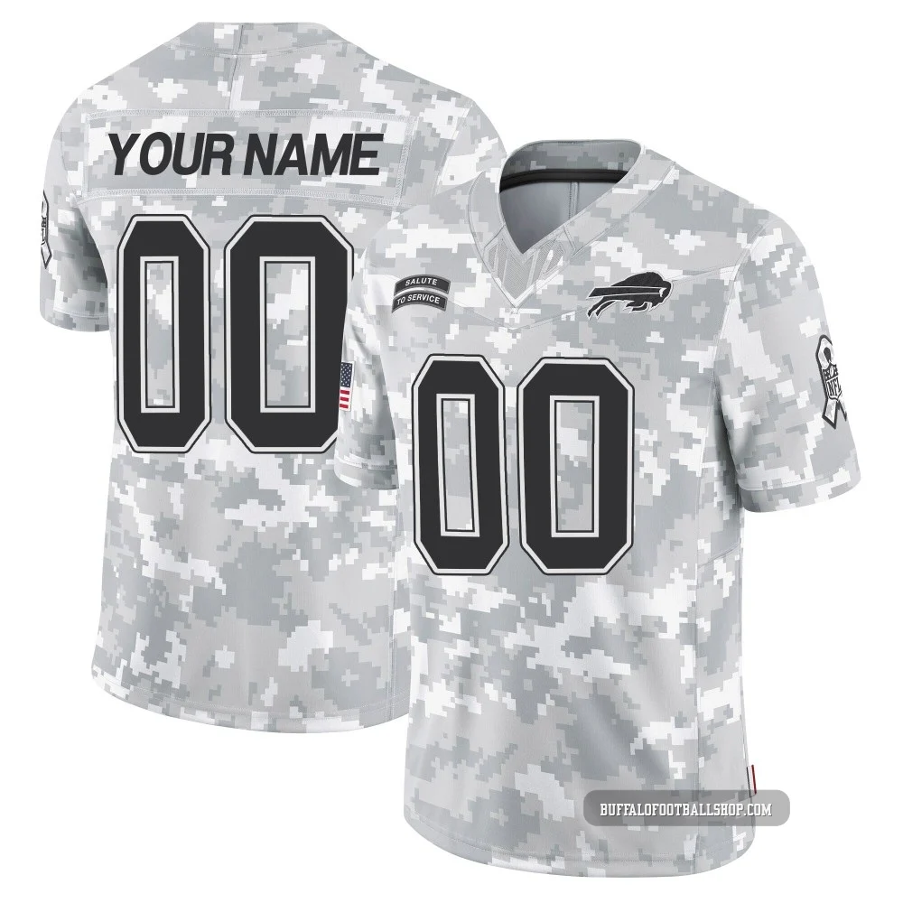 Custom ＃00 Buffalo Bills Limited Arctic Camo Men's 2024 Salute to Service Jersey