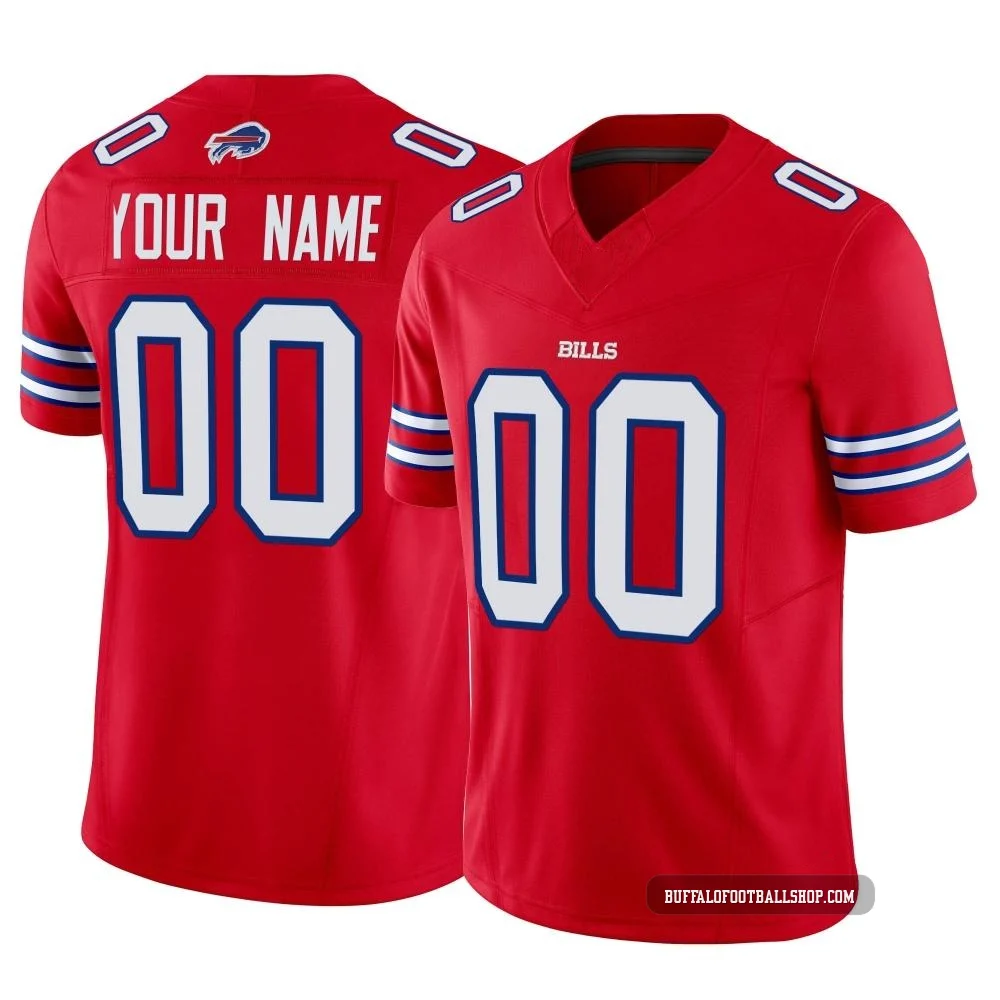 Custom ＃00 Buffalo Bills Limited Red Youth Vapor F.U.S.E. Jersey