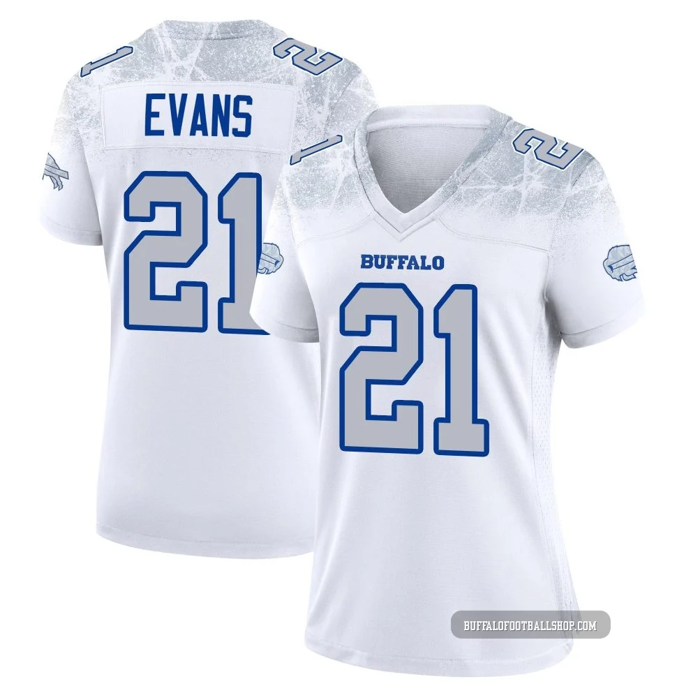Darrynton Evans ＃21 Buffalo Bills Game White Women's 2025 Rivalries Collection Jersey