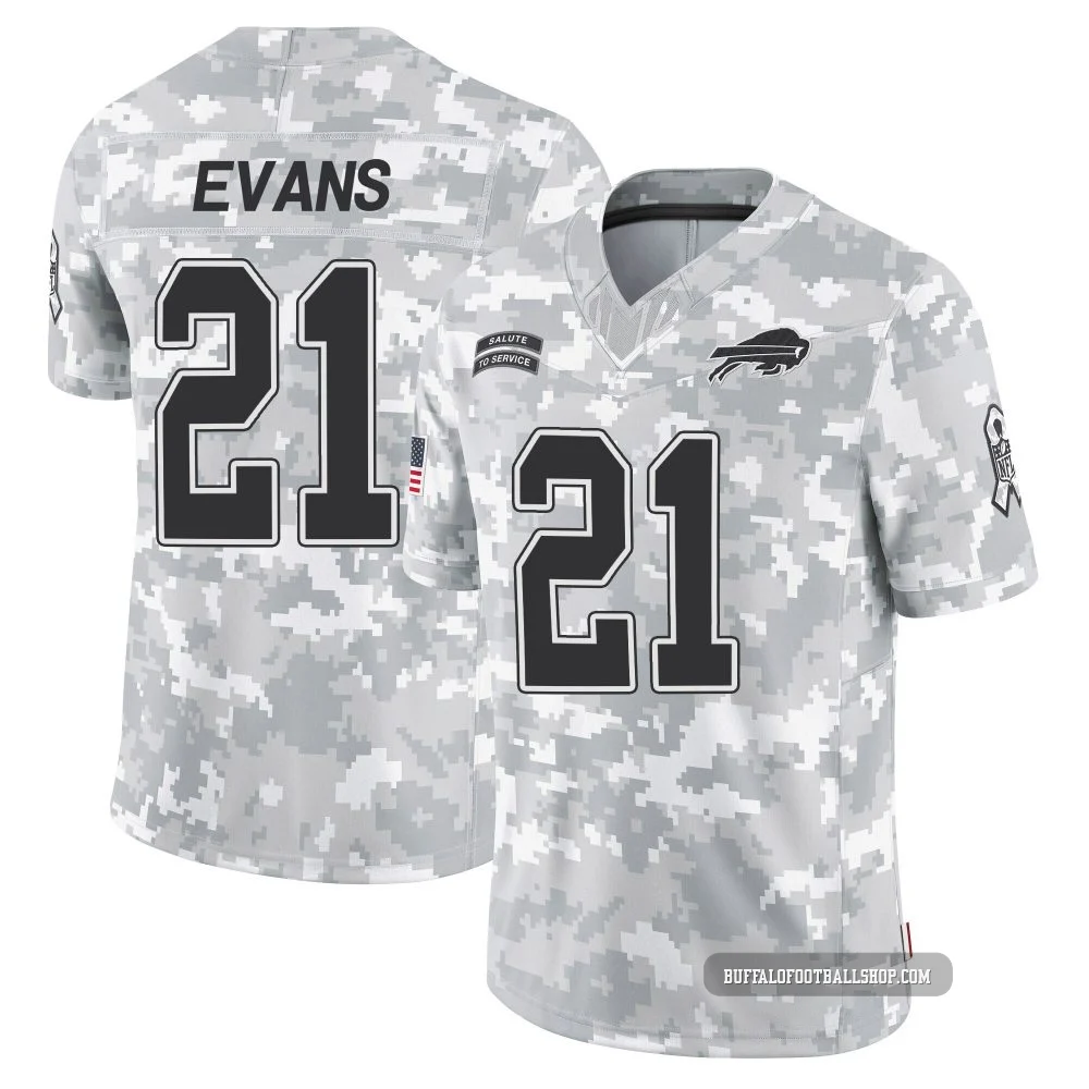 Darrynton Evans ＃21 Buffalo Bills Limited Arctic Camo Men's 2024 Salute to Service Jersey