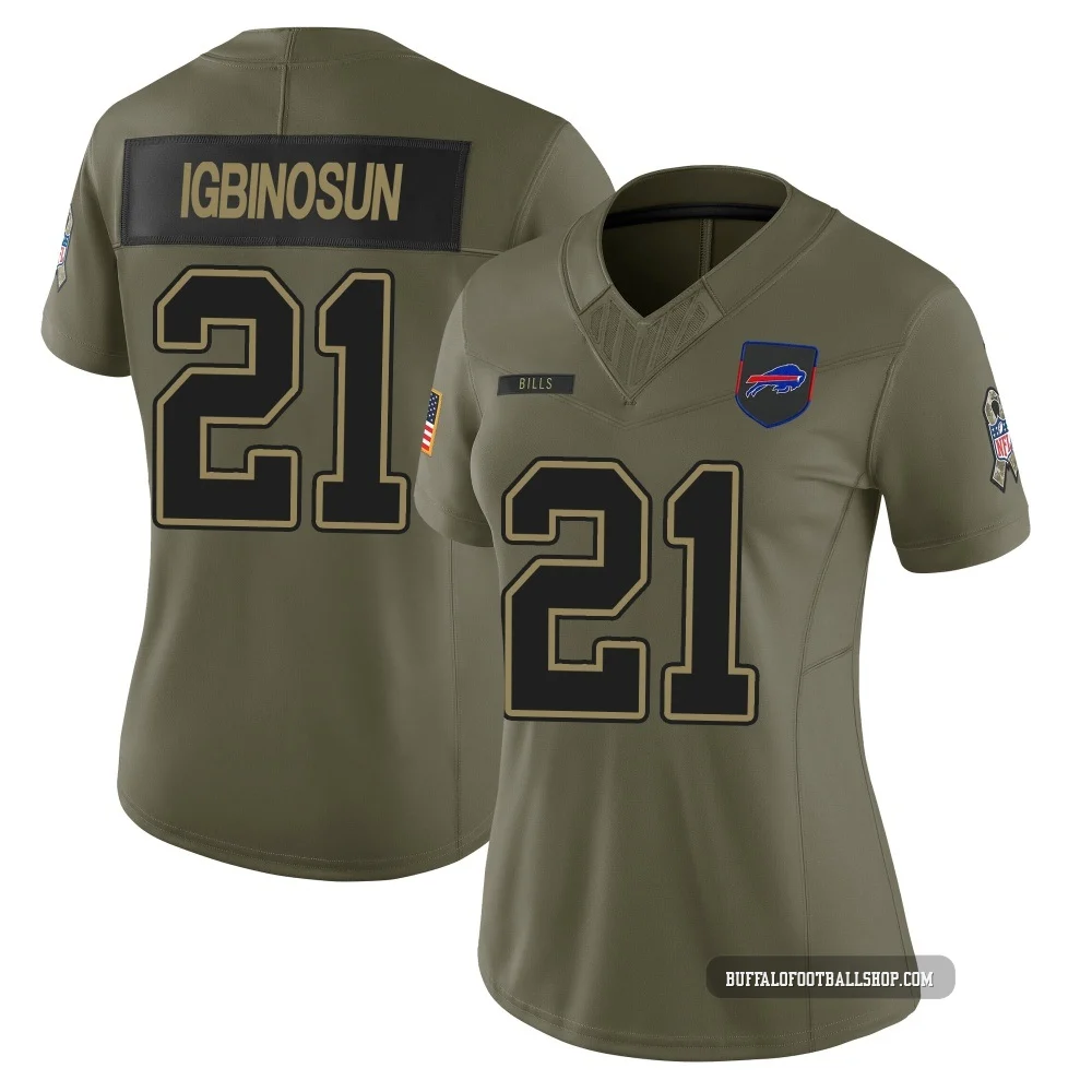 Davison Igbinosun ＃21 Buffalo Bills Limited Olive Women's 2025 Salute to Service Jersey