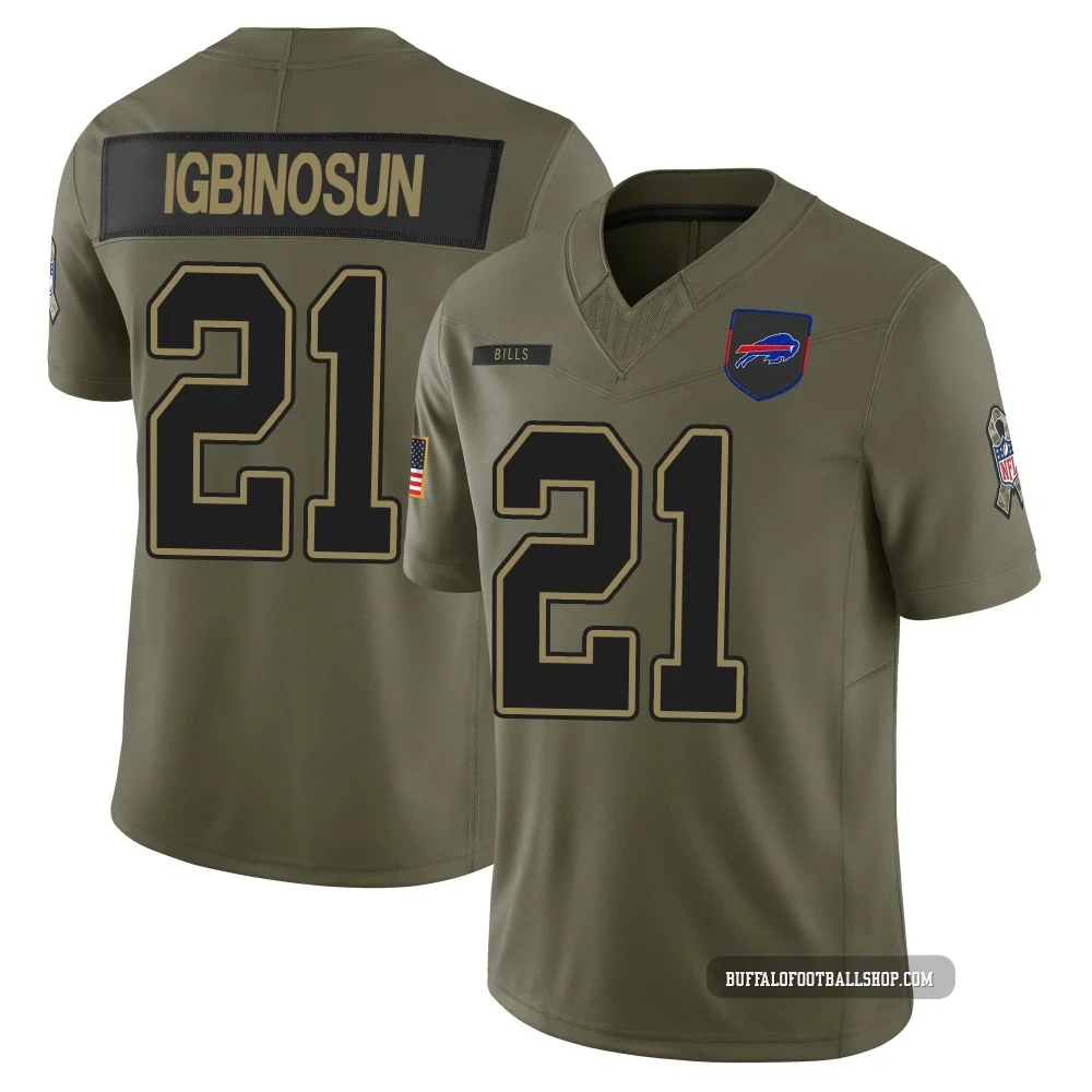 Davison Igbinosun ＃21 Buffalo Bills Limited Olive Youth 2025 Salute to Service Jersey