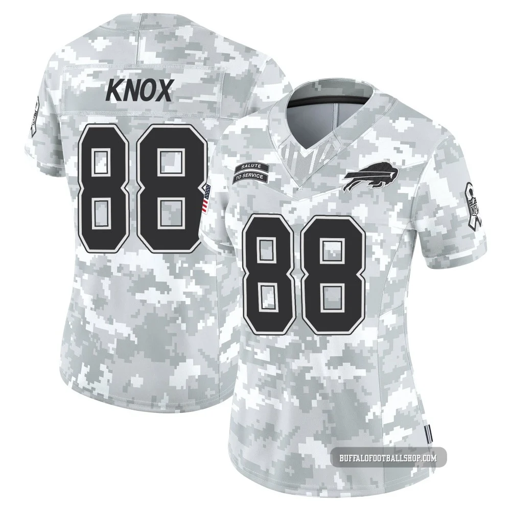 Dawson Knox ＃88 Buffalo Bills Limited Arctic Camo Women's 2024 Salute to Service Jersey
