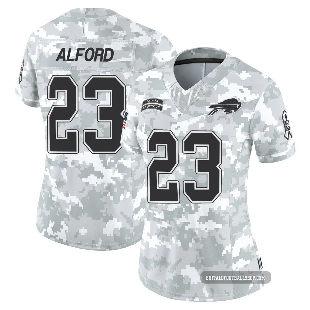 Dee Alford ＃23 Buffalo Bills Limited Arctic Camo Women's 2024 Salute to Service Jersey