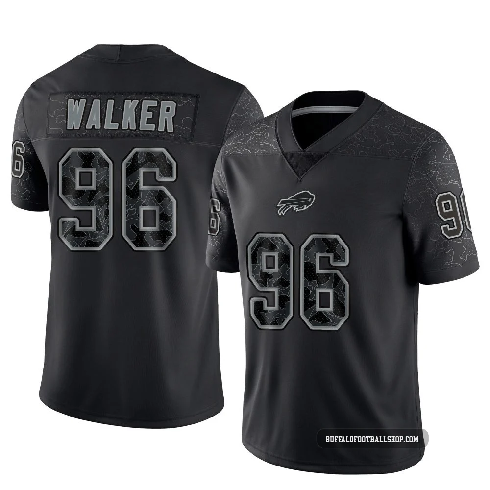 Deone Walker ＃96 Buffalo Bills Limited Black Men's Reflective Jersey