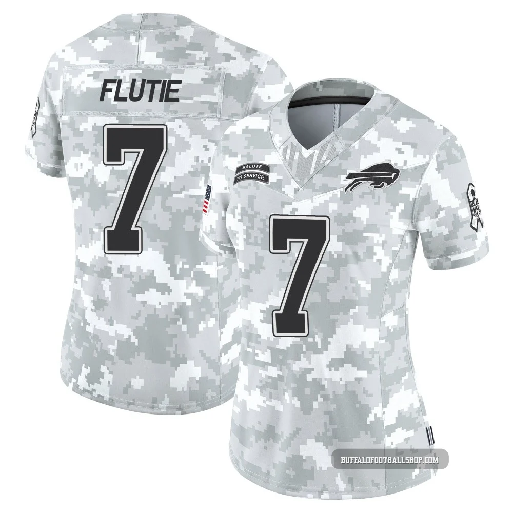 Doug Flutie ＃7 Buffalo Bills Limited Arctic Camo Women's 2024 Salute to Service Jersey