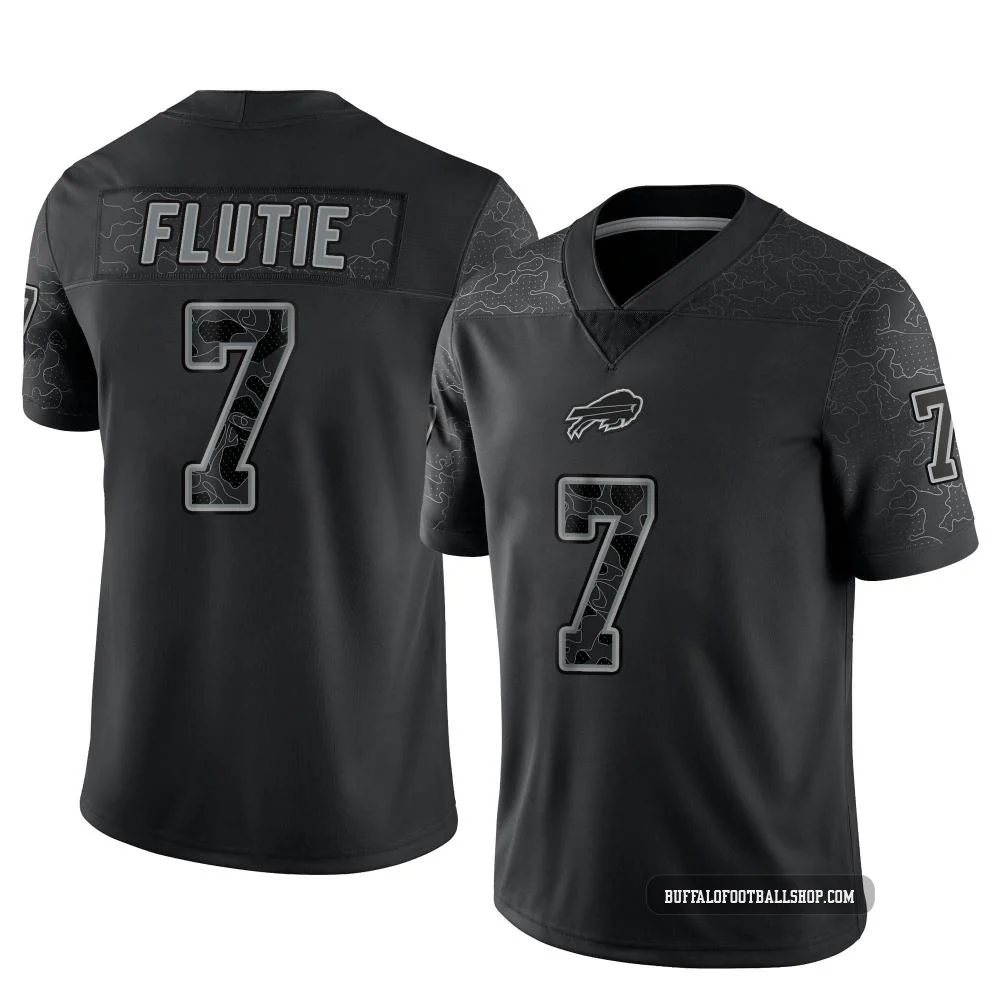 Doug Flutie ＃7 Buffalo Bills Limited Black Youth Reflective Jersey