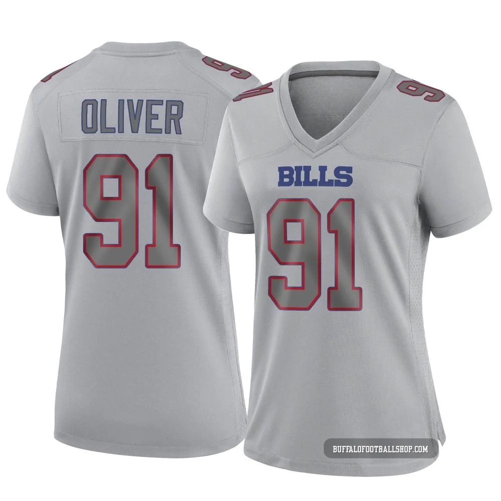 Ed Oliver ＃91 Buffalo Bills Game Gray Women's Atmosphere Fashion Jersey